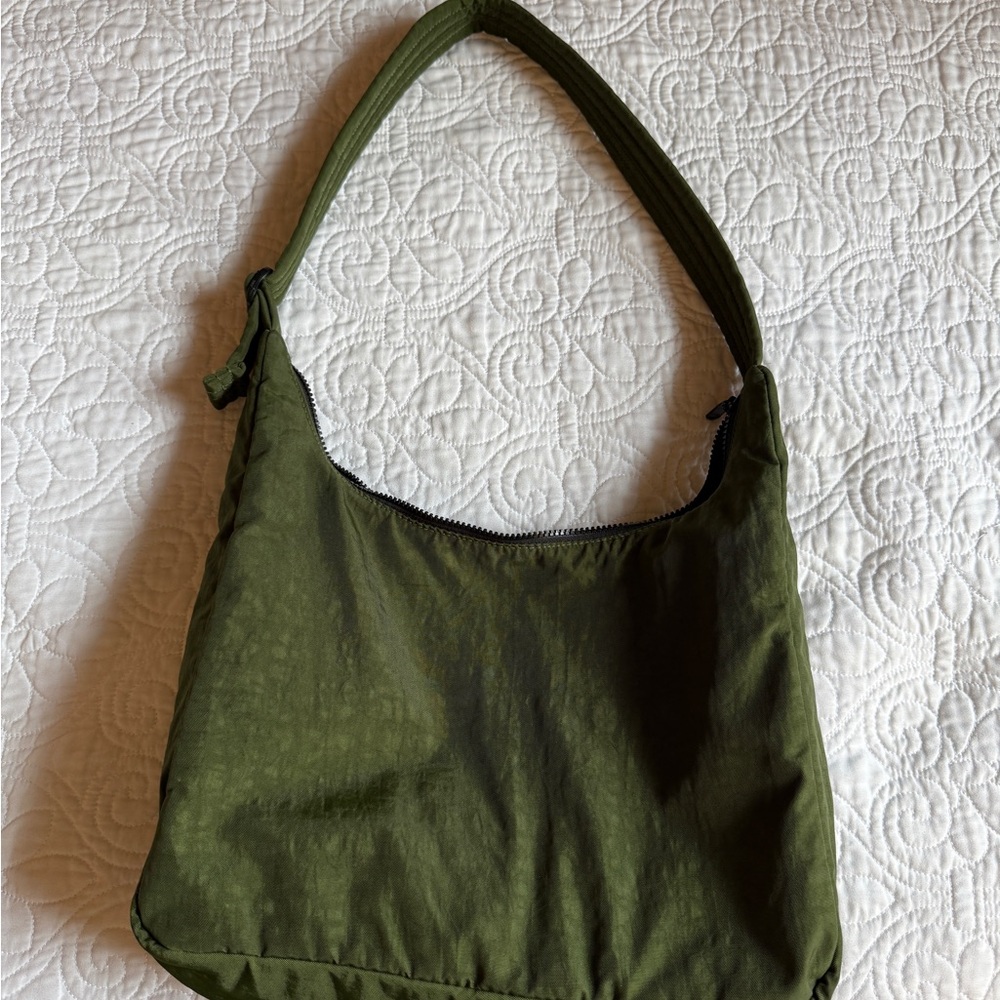 BAGGU Green Canvas Hobo Bag